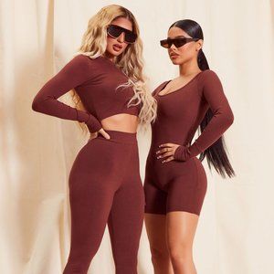 Fashion Nova Delilah Snatched Crop Top - Chestnut